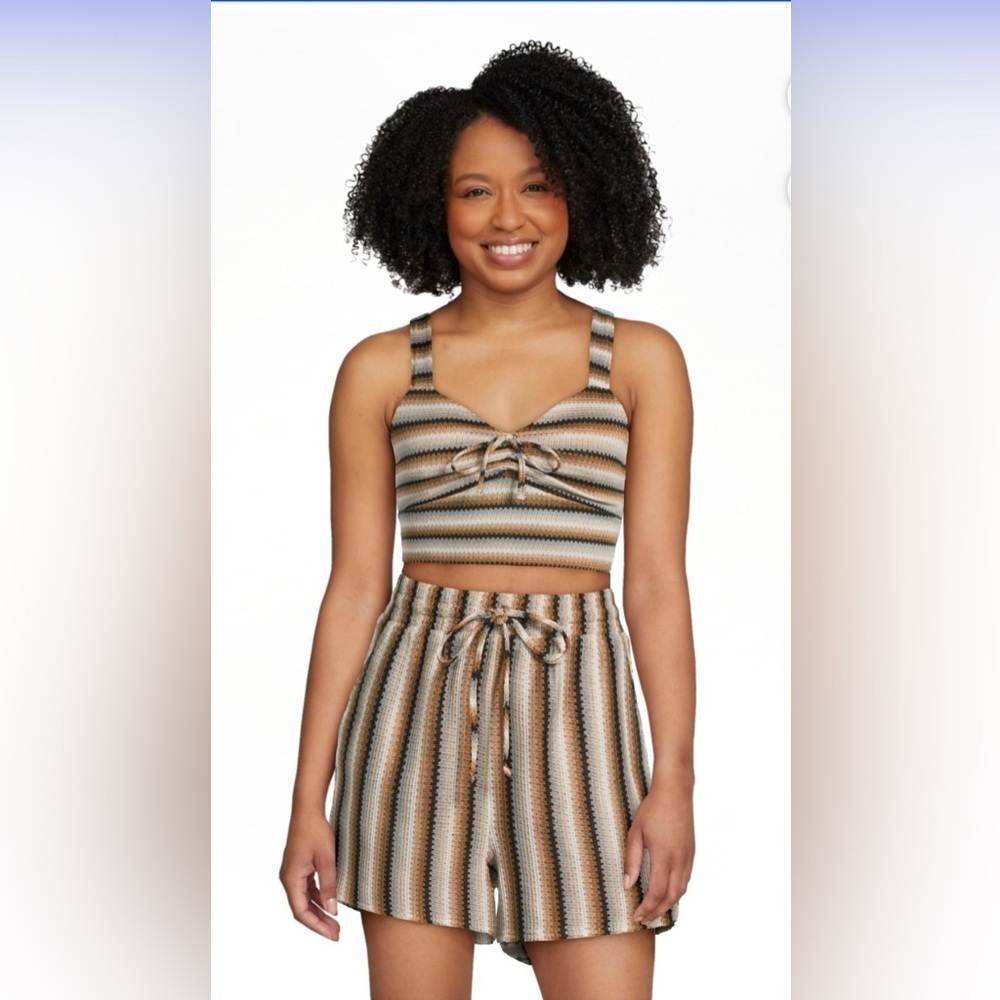 COPY - No Boundaries Crochet Tank Top and Shorts Set, 2-Piece, Size Medium